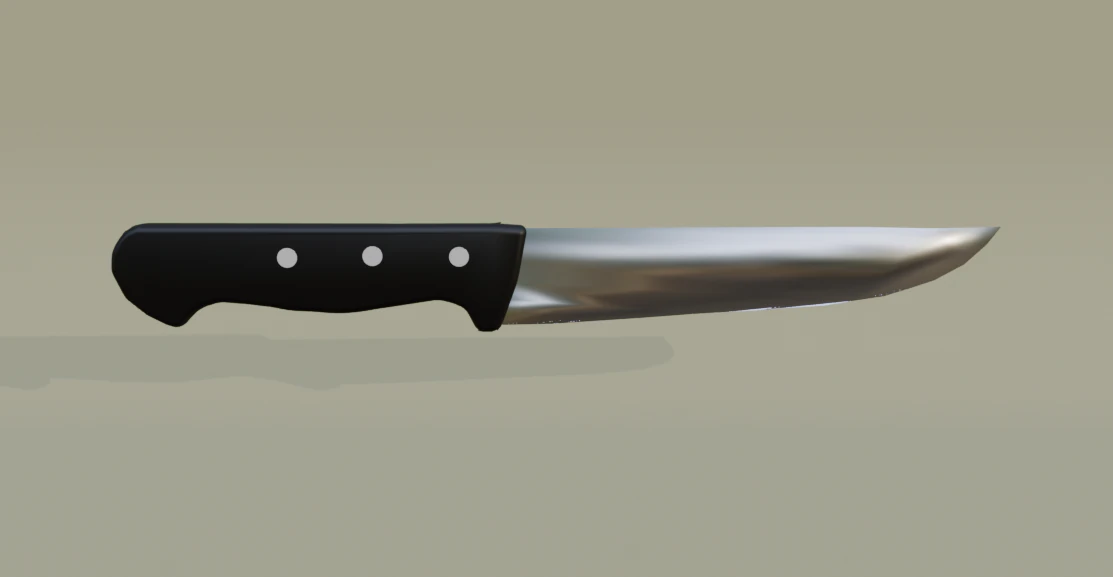 Kitchen Knife 3D Model .c4d .max .obj .3ds .fbx .stl .blend 