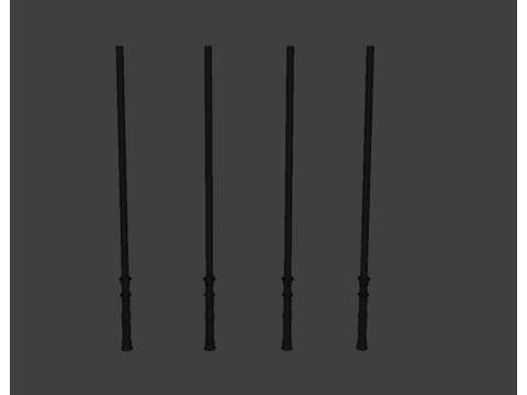 4 Different Light Saber 3D Model