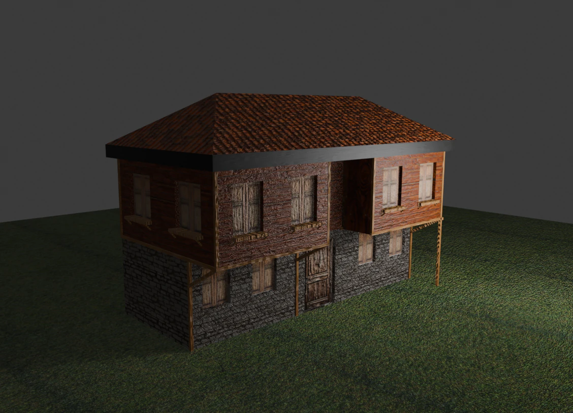Old Ottoman House 3D Model .c4d .max .obj .3ds .fbx .stl .blend