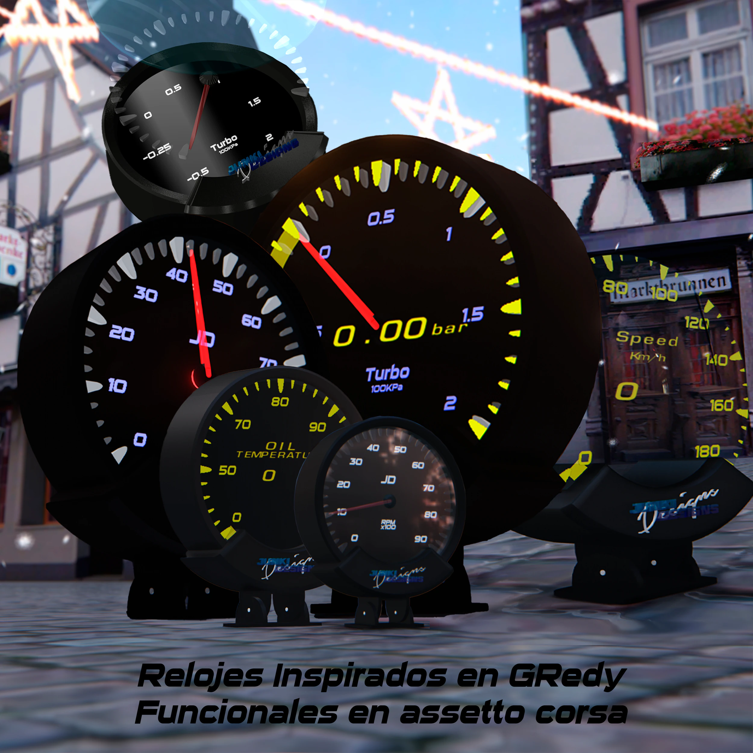 Kit de Relojes Indicadores para Vehiculos - Inspirados en Greddy Sirius - JunkiDesigns 3Dモデル .c4d .max .obj .3ds .fbx .stl .blend 