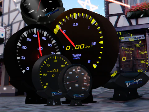 Kit di orologi indicatori per veicoli - Ispirati da Greddy Sirius - JunkiDesigns Modello 3D