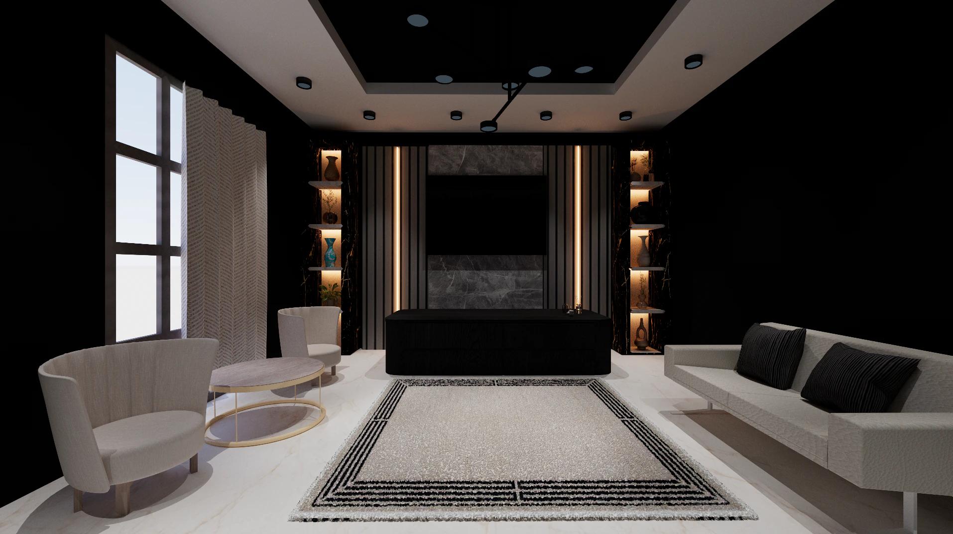 Living room 3D Model .c4d .max .obj .3ds .fbx .stl .blend 