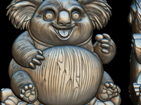 Lovely Cute Koalas Bas Relief 3D print model 3D 打印模型