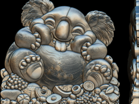 Lovely Cute Koalas Bas Relief 3D print model 3D 打印模型