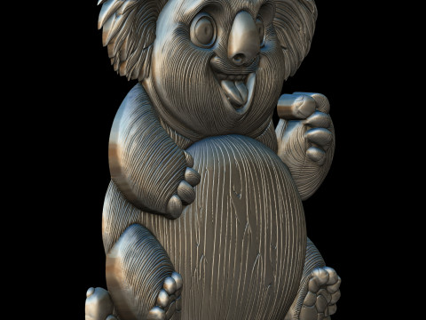 Lovely Cute Koalas Bas Relief 3D print model 3D 打印模型