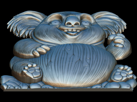 Lovely Cute Koalas Bas Relief 3D print model 3D 打印模型