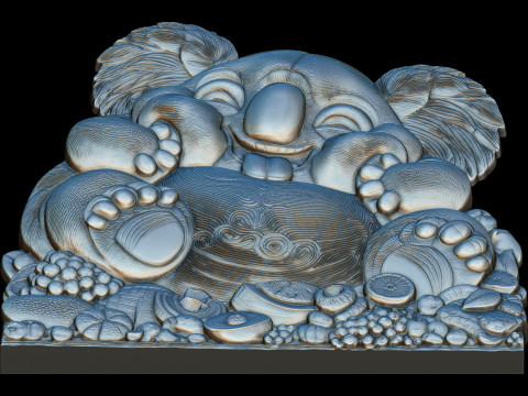 Lovely Cute Koalas Bas Relief 3D print model 3D 打印模型