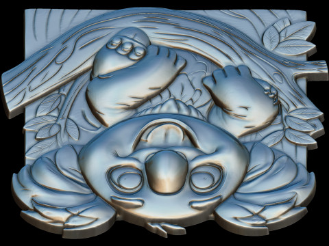 Lovely Cute Koalas Bas Relief 3D print model 3D 打印模型