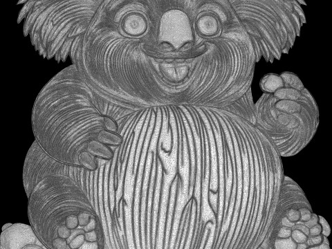 Lovely Cute Koalas Bas Relief 3D print model 3D 打印模型