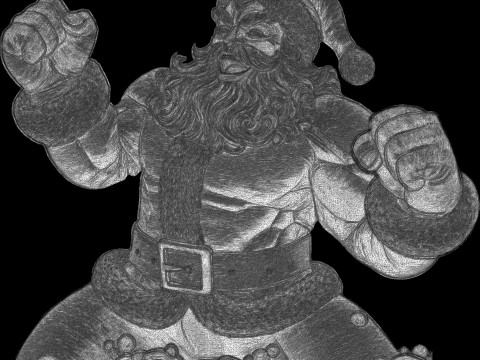 Jolly Muscle Santa Bas Relief 3D print model 3D 프린트 모델