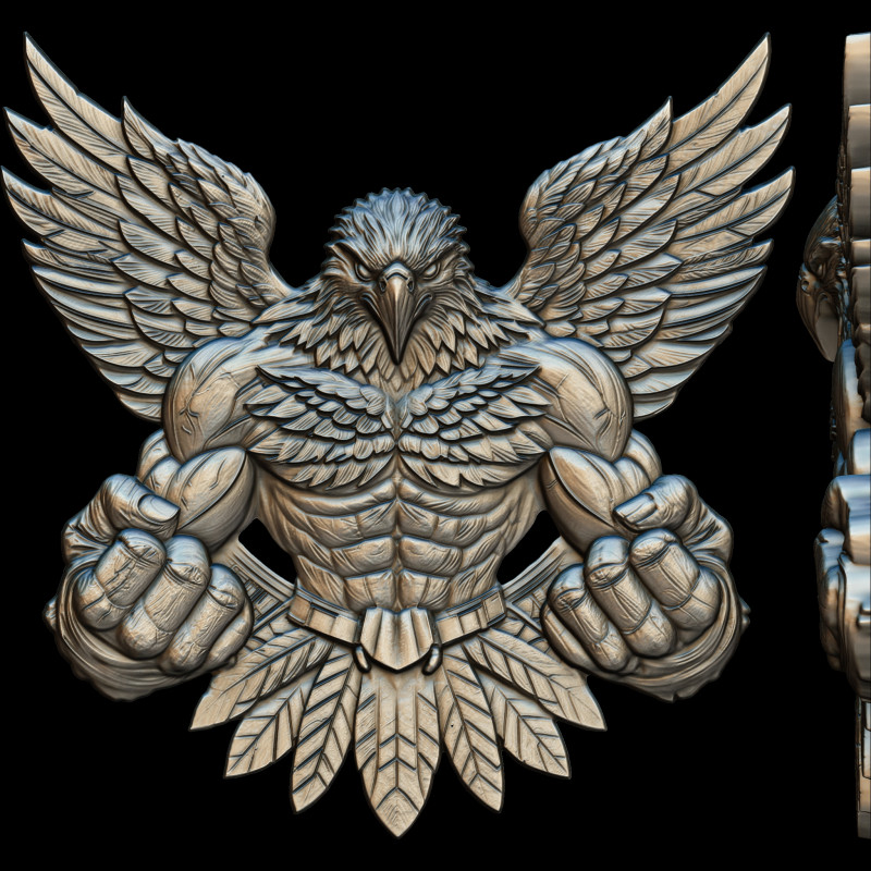 Avenger Eagle Bas Relief 3D print model 3D Baskı Modeli .c4d .max .obj .3ds .fbx .stl .blend 