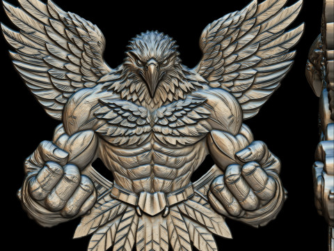Avenger Eagle Bas Relief 3D print model 3D-Druckmodell