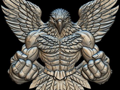 Avenger Eagle Bas Relief 3D print model 3D Baskı Modeli
