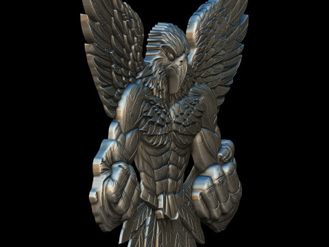 Avenger Eagle Bas Relief 3D print model 3D Baskı Modeli