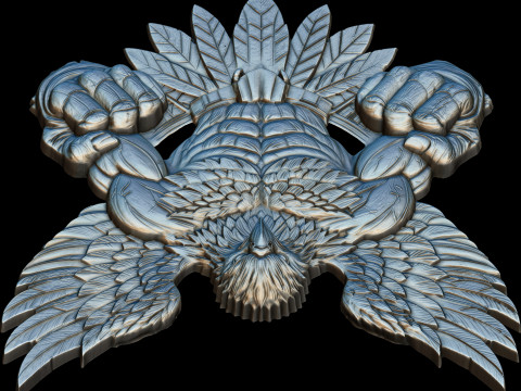 Avenger Eagle Bas Relief 3D print model 3D Baskı Modeli