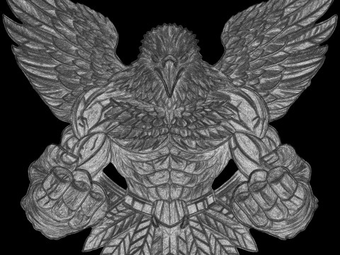 Avenger Eagle Bas Relief 3D print model 3D Baskı Modeli