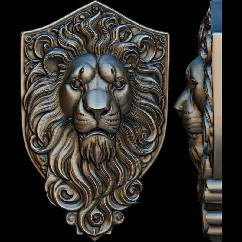 Lion Head 3D print model 3D-Druckmodell .c4d .max .obj .3ds .fbx .stl .blend