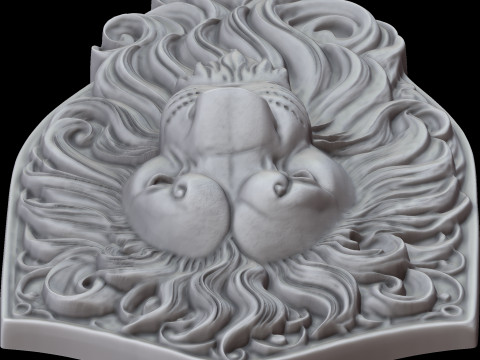 Lion Head 3D print model 3D-Druckmodell