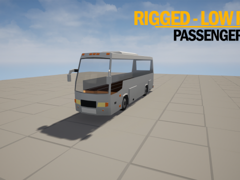 Rigged low poly passenger bus 3D 模型