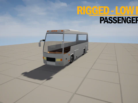 装備されたローポリ旅客バス 3Dモデル