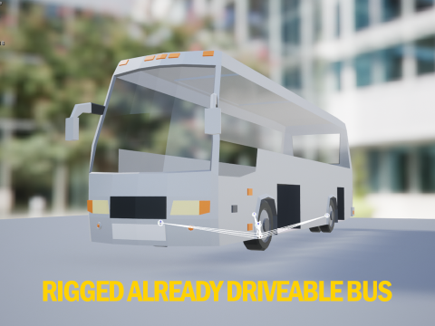 Rigged low poly passenger bus 3Dモデル