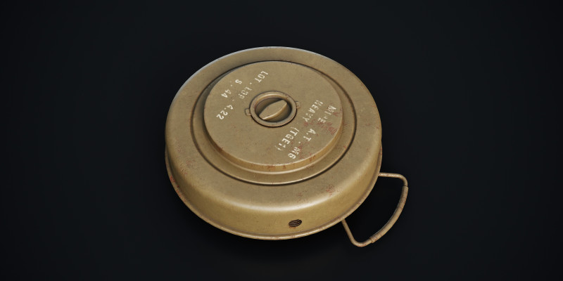 WW2 M6 Mine 3D 모델 .c4d .max .obj .3ds .fbx .stl .blend