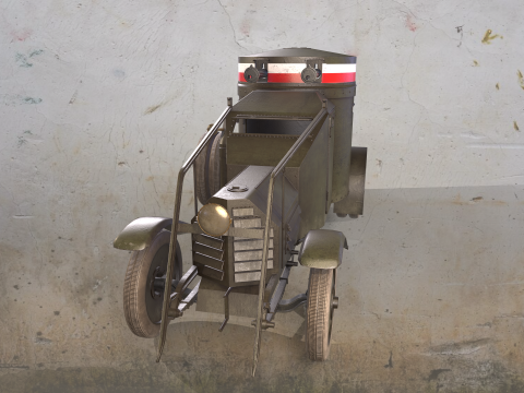 WWI armored car Lancia 1ZM 1916 3Dモデル
