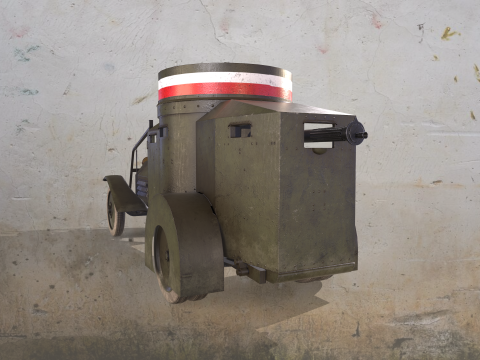 WWI armored car Lancia 1ZM 1916 3Dモデル