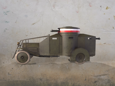 WWI armored car Lancia 1ZM 1916 3Dモデル