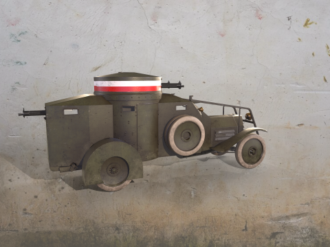 WWI armored car Lancia 1ZM 1916 3Dモデル