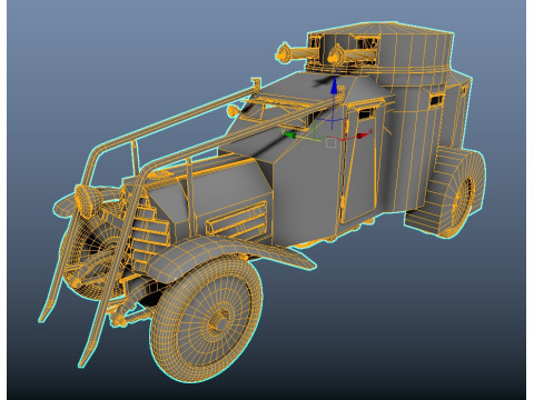 WWI armored car Lancia 1ZM 1916 3Dモデル