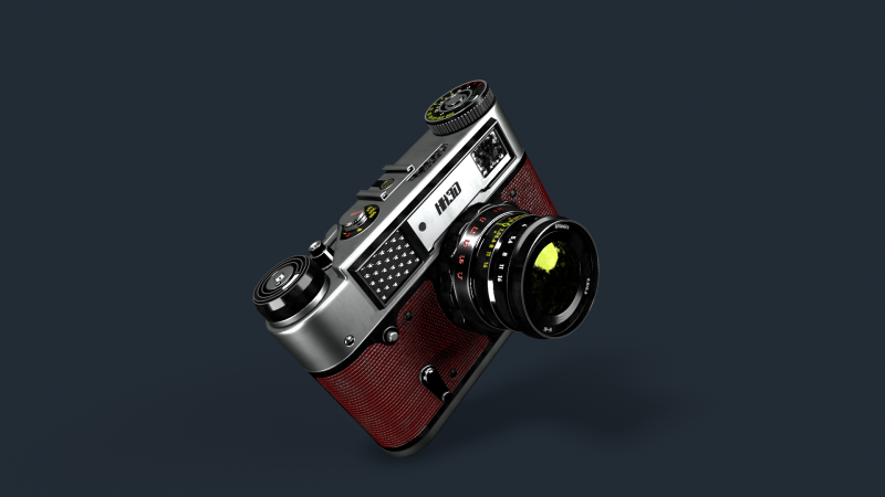 Vintage camera FED 5C 3D Model .c4d .max .obj .3ds .fbx .stl .blend 
