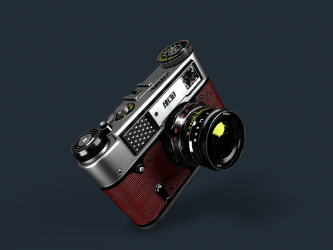 Vintage camera FED 5C Model 3D