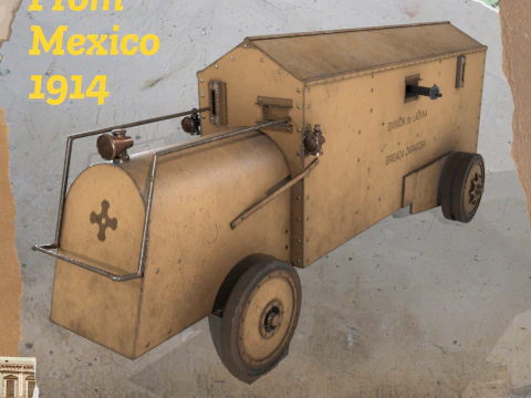 Carro blindado da Primeira Guerra Mundial - México 1914 Modelo 3D