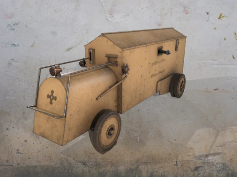 WWI armored car - Mexico 1914 3D Model
