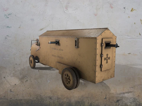 WWI armored car - Mexico 1914 3D Model