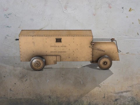 WWI armored car - Mexico 1914 3D Model