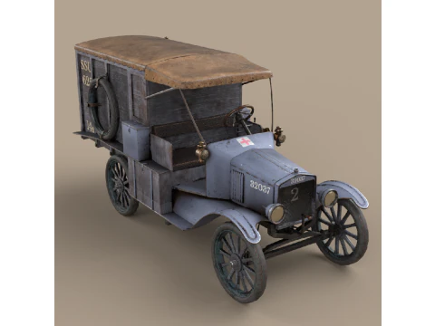 Model T Ambulance WWI 1917 3D Model