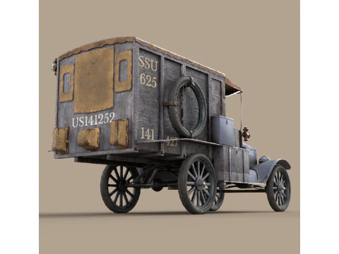 Model T Ambulance WWI 1917 3D Model