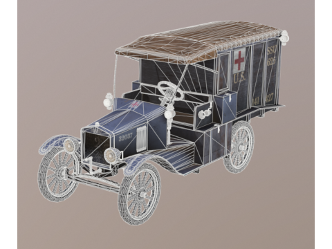 Model T Ambulance WWI 1917 3D-Modell