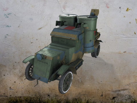 WWI armored car - Austin - 3rd Series 1918 3D Модель