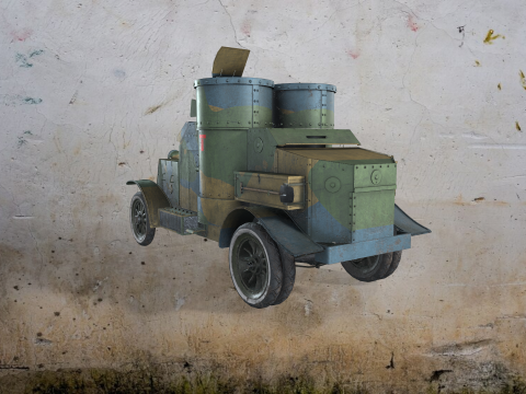 WWI armored car - Austin - 3rd Series 1918 3D Модель
