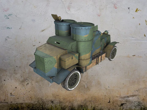Carro blindado da Primeira Guerra Mundial - Austin - 3&ordf; S&eacute;rie 1918 Modelo 3D