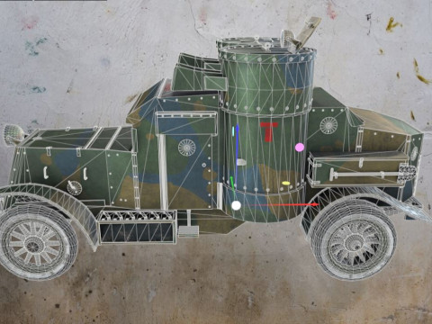 WWI armored car - Austin - 3rd Series 1918 3D Модель