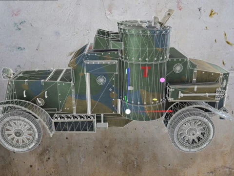 Carro blindado da Primeira Guerra Mundial - Austin - 3&ordf; S&eacute;rie 1918 Modelo 3D