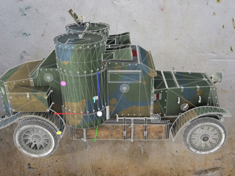 WWI armored car - Austin - 3rd Series 1918 3D Модель
