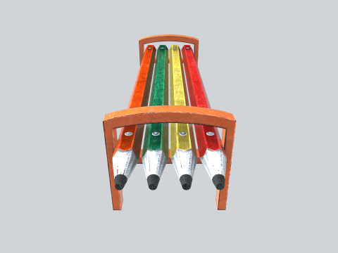 Street Park Bench Low-poly 3Dモデル