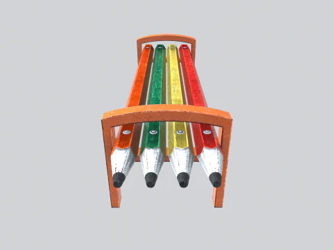 Street Park Bench Low-poly 3D Model