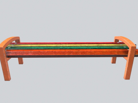 Street Park Bench Low-poly 3Dモデル
