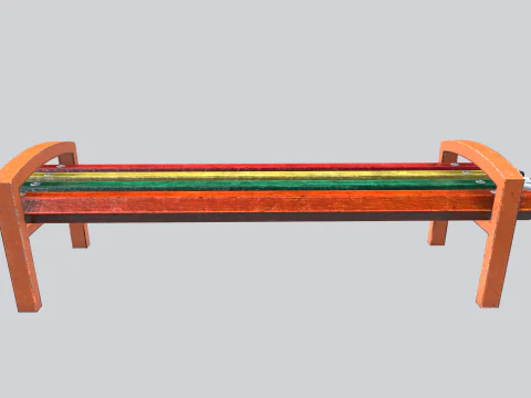 Street Park Bench Low-poly 3D Model